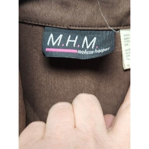 VTG 90's  MHM Melissa Harper Maxi Dress Woman's Sz 12 Brown Minimalist NOS - Picture 4 of 8